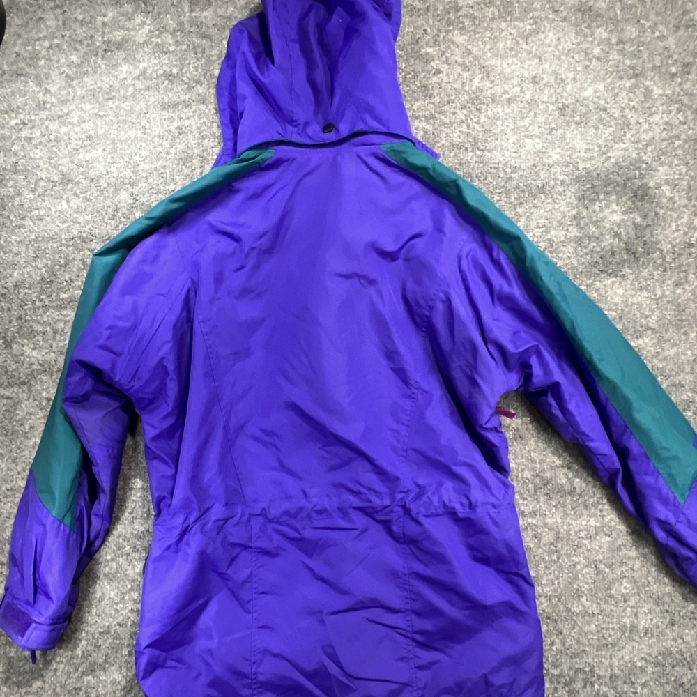 Vintage 90s Columbia Sportswear Colorblock Hooded Shell Jacket Women Small - Picture 5 of 10